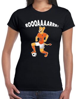 Bellatio Decorations Nederlands dames elftal supporter shirt Leeuwinnen roooaaaarrr zwart voor dames XS - Feestshirts