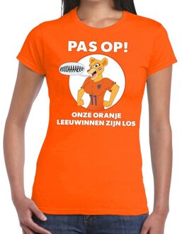 Bellatio Decorations Nederlands dames elftal supporter shirt Pas op Leeuwinnen oranje voor dames 2XL - Feestshirts