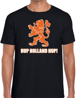 Bellatio Decorations Nederlands elftal supporter shirt Hup Holland Hup zwart voor heren 2XL - Feestshirts