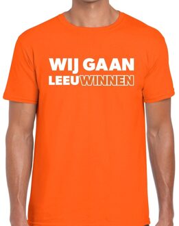 Bellatio Decorations Nederlands elftal supporter shirt Wij gaan LeeuWinnen oranje voor heren 2XL - Feestshirts