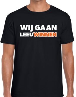 Bellatio Decorations Nederlands elftal supporter shirt Wij gaan LeeuWinnen zwart voor heren 2XL - Feestshirts