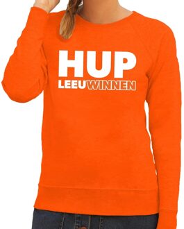 Bellatio Decorations Nederlands elftal supporter sweater Hup LeeuWinnen oranje voor dames 2XL - Feesttruien