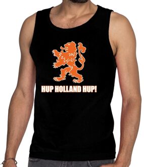 Bellatio Decorations Nederlands elftal supporter tanktop / mouwloos shirt Hup Holland Hup zwart voor heren 2XL - Feestshirts