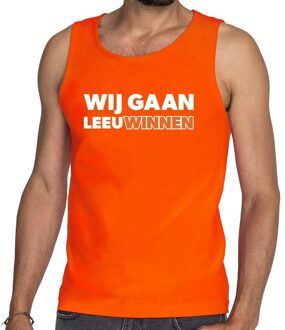 Bellatio Decorations Nederlands elftal supporter tanktop / mouwloos shirt Wij gaan LeeuWinnen oranje voor heren 2XL - Feestshirts