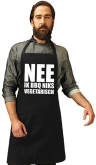 Bellatio Decorations Nee Niks vegetarisch barbecueschort/ keukenschort zwart heren