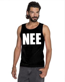 Bellatio Decorations Nee tekst singlet shirt/ tanktop zwart heren 2XL