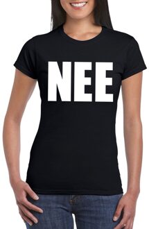 Bellatio Decorations NEE tekst t-shirt zwart dames L