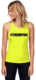 Bellatio Decorations Neon geel kampioen sport shirt/ singlet #Champion dames