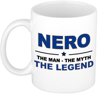 Bellatio Decorations Nero The man, The myth the legend collega kado mokken/bekers 300 ml Donkerblauw