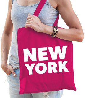 Bellatio Decorations New York kado tas roze katoen