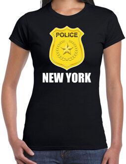 Bellatio Decorations New York politie / police embleem t-shirt zwart voor dames 2XL - Feestshirts