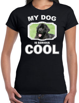 Bellatio Decorations Newfoundlander  honden t-shirt my dog is serious cool zwart - dames - Newfoundlanders liefhebber cadeau shirt 2XL