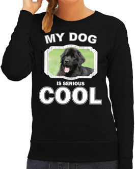 Bellatio Decorations Newfoundlander  honden trui / sweater my dog is serious cool zwart - dames - Newfoundlanders liefhebber cadeau sweaters 2XL