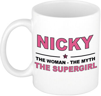 Bellatio Decorations Nicky The woman, The myth the supergirl pensioen cadeau mok/beker 300 ml
