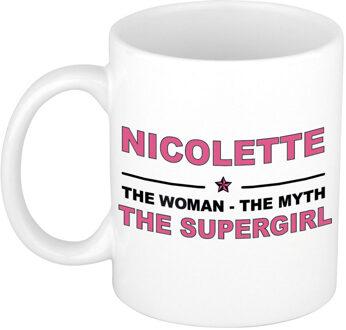 Bellatio Decorations Nicolette The woman, The myth the supergirl pensioen cadeau mok/beker 300 ml