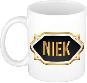 Bellatio Decorations Niek naam / voornaam kado beker / mok met embleem - Naam mokken Multikleur