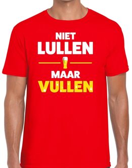 Bellatio Decorations Niet Lullen Maar Vullen heren T-shirt rood 2XL