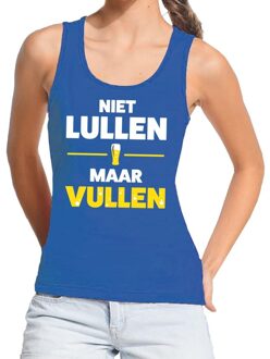 Bellatio Decorations Niet Lullen maar Vullen tanktop / mouwloos shirt blauw dames XL