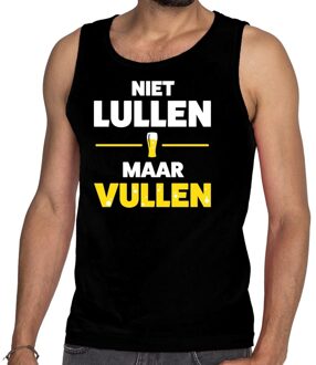 Bellatio Decorations Niet Lullen maar Vullen tanktop / mouwloos shirt zwart heren XL