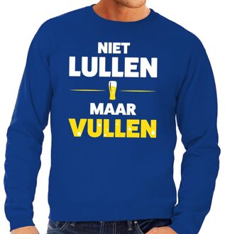 Bellatio Decorations Niet Lullen maar Vullen tekst sweater blauw L