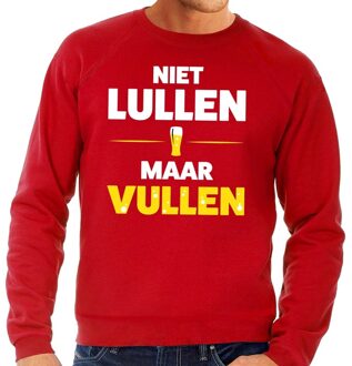 Bellatio Decorations Niet Lullen maar Vullen tekst sweater rood L