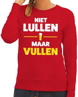 Bellatio Decorations Niet Lullen maar Vullen tekst sweater rood voor dames 2XL