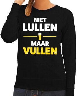 Bellatio Decorations Niet Lullen maar Vullen tekst sweater zwart voor dames 2XL