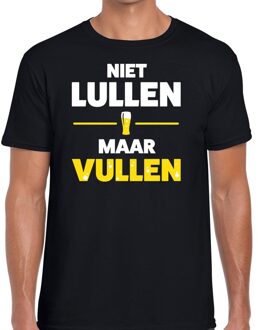 Bellatio Decorations Niet Lullen maar Vullen tekst t-shirt zwart heren