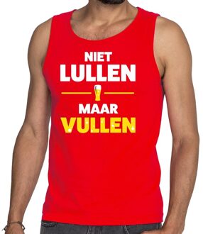 Bellatio Decorations Niet Lullen maar Vullen tekst tanktop / mouwloos shirt rood XL
