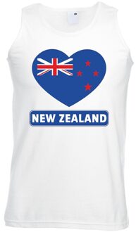 Bellatio Decorations Nieuw zeeland hart vlag singlet shirt/ tanktop wit heren 2XL