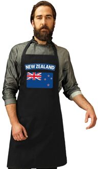 Bellatio Decorations Nieuw-Zeeland vlag barbecueschort/ keukenschort zwart volwassene