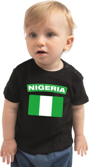 Bellatio Decorations Nigeria landen shirtje met vlag zwart voor babys 62 (1-3 maanden)