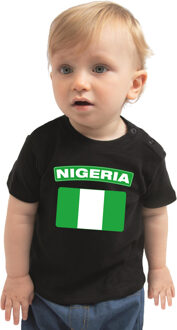 Bellatio Decorations Nigeria t-shirt met vlag zwart voor babys
