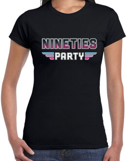 Bellatio Decorations Nineties party feest t-shirt zwart voor dames 2XL