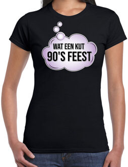 Bellatio Decorations Nineties t-shirt wat een kut 90s feest zwart voor dames