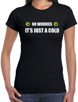 Bellatio Decorations No worries its just a cold coronavirus / corona crisis zwart voor dames 2XL