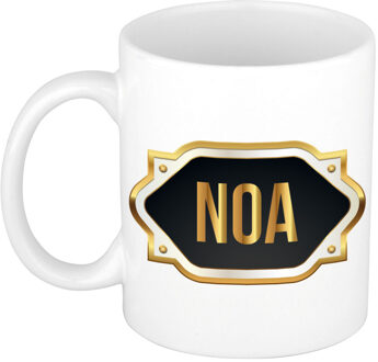 Bellatio Decorations Noa naam / voornaam kado beker / mok met embleem - Naam mokken Multikleur