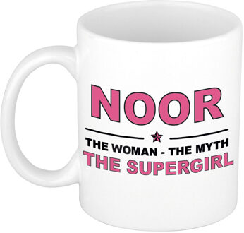 Bellatio Decorations Noor cadeau mok - Woman Myth Supergirl - naam koffiemok - 300 ml - collega - moederdag