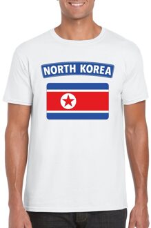 Bellatio Decorations Noord Koreaanse vlag shirt wit heren