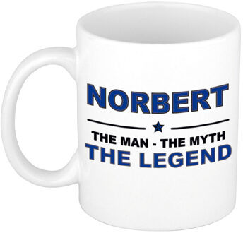 Bellatio Decorations Norbert The man, The myth the legend collega kado mokken/bekers 300 ml Donkerblauw