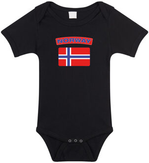 Bellatio Decorations Norway / Noorwegen landen rompertje met vlag zwart voor babys 56 (1-2 maanden)