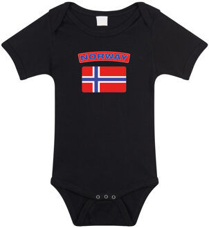 Bellatio Decorations Norway romper met vlag Noorwegen zwart voor babys