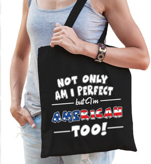 Bellatio Decorations Not only perfect American / Amerika cadeau tas zwart voor dames
