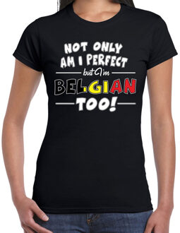 Bellatio Decorations Not only perfect Belgian / Belgie t-shirt zwart voor dames XS