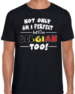 Bellatio Decorations Not only perfect Belgian / Belgie t-shirt zwart voor heren 2XL