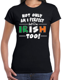 Bellatio Decorations Not only perfect Irish / St. Patricks day t-shirt zwart dames XS