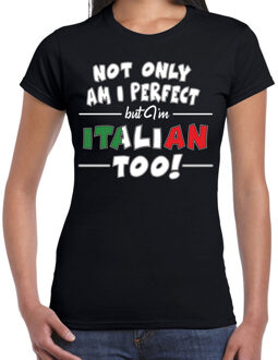 Bellatio Decorations Not only perfect Italian / Italie t-shirt zwart voor dames