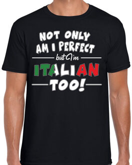 Bellatio Decorations Not only perfect Italian / Italie t-shirt zwart voor heren