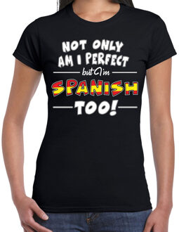 Bellatio Decorations Not only perfect Spanish / Spanje t-shirt zwart voor dames