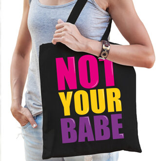 Bellatio Decorations Not your babe cadeau tas zwart voor dames - Feest Boodschappentassen